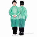 Isolation gown, measures 115x127cm, green, elastic or knitted cuff